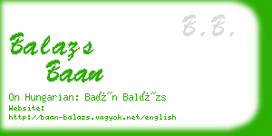 balazs baan business card